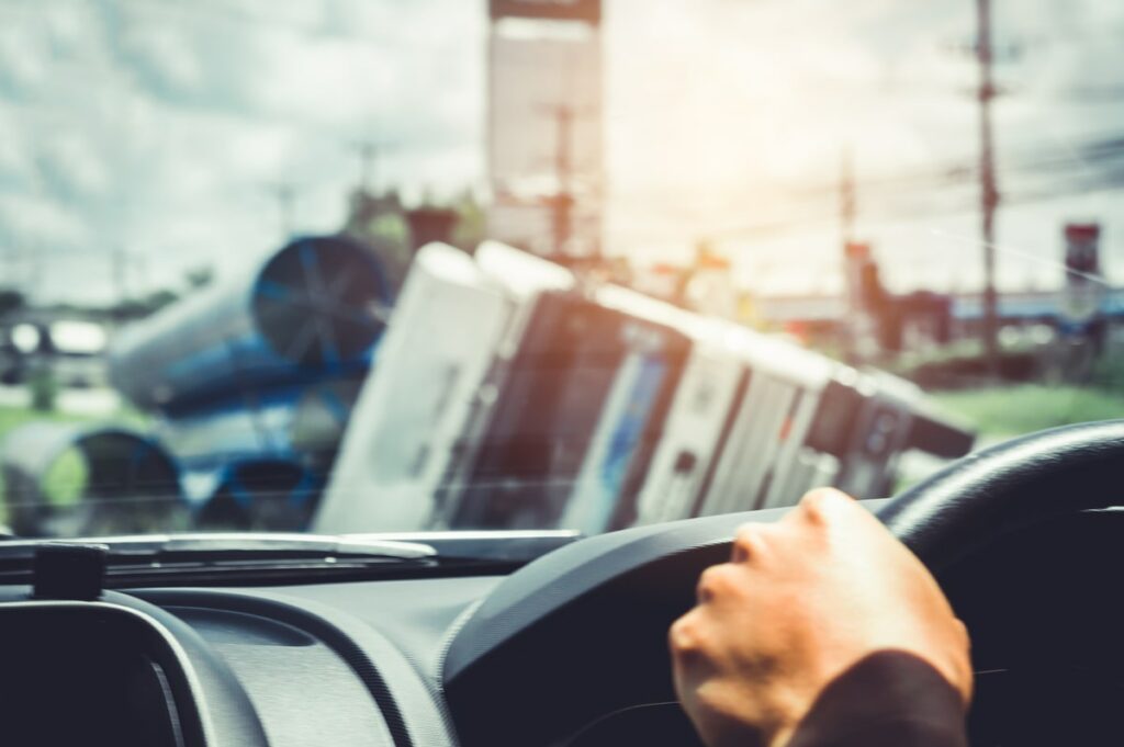 Seeing car crash through windshield