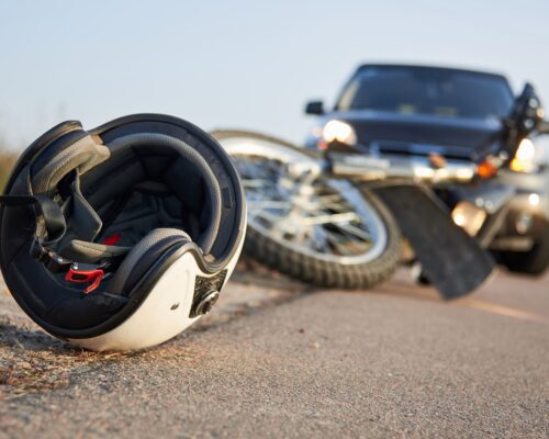 Motorcycle accident. Helmet and driver. Chesapeake