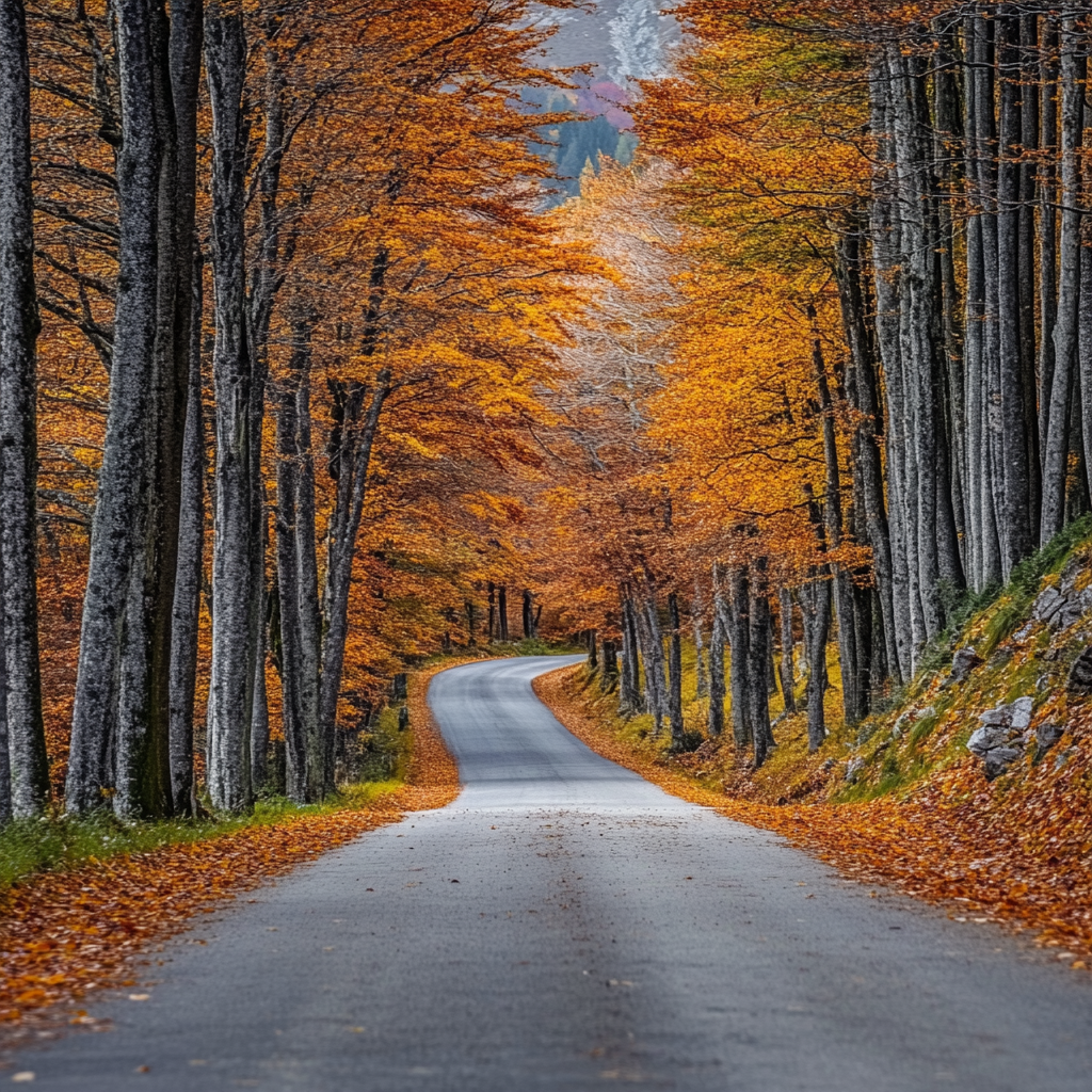 road in york county virginia in autumn
