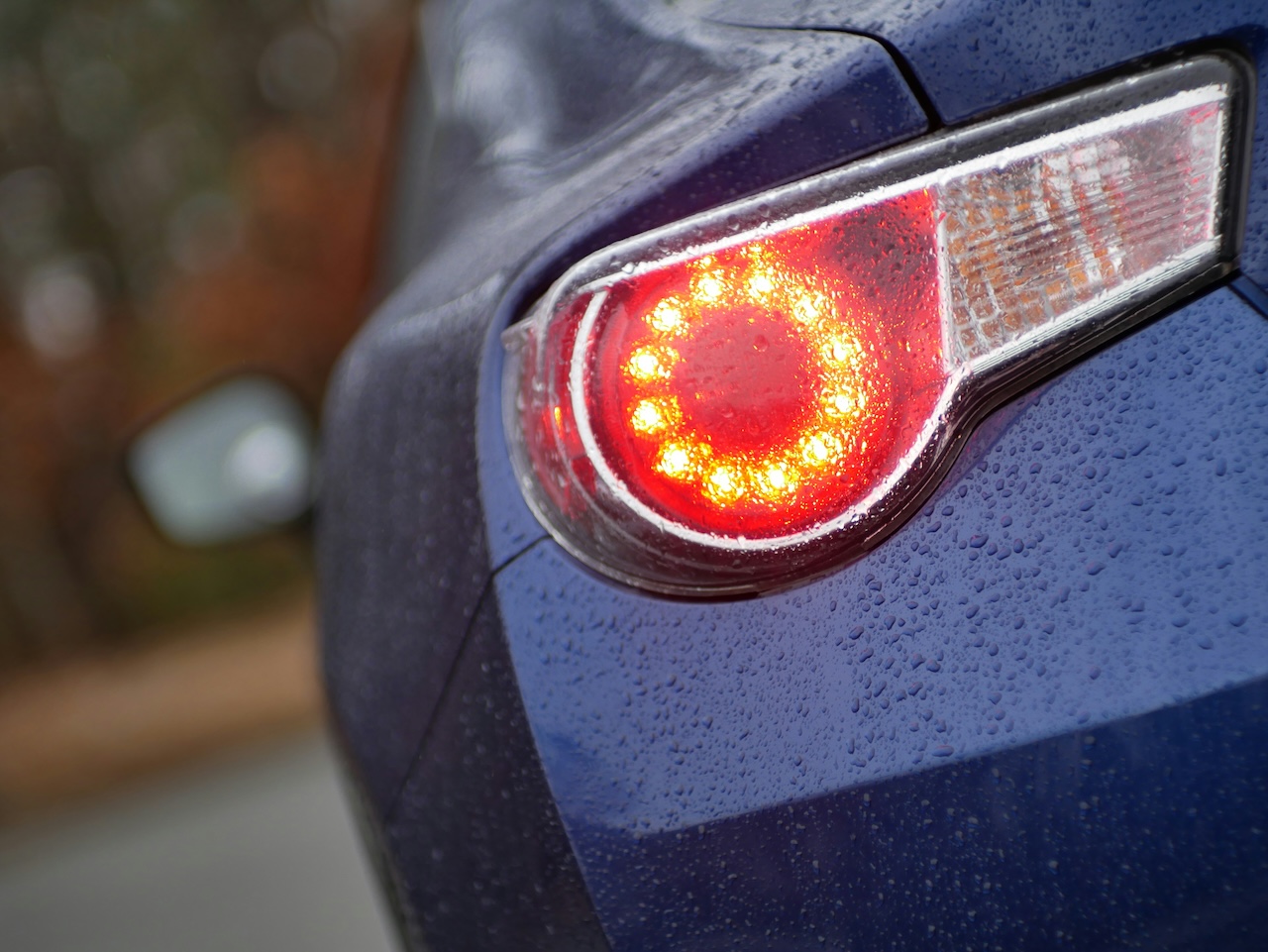 closeup of a car's brake light